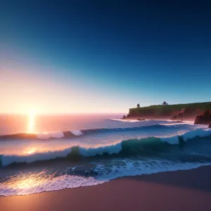 Serene Sunset Over Tropical Beach