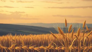 Summer wheat field under sunny sky