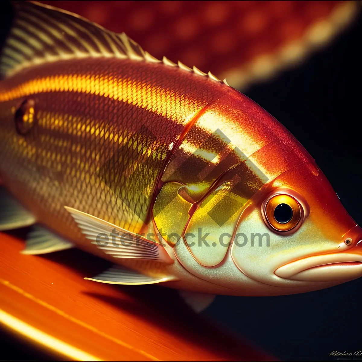 Picture of Tropical Fish Swimming in Colorful Aquarium