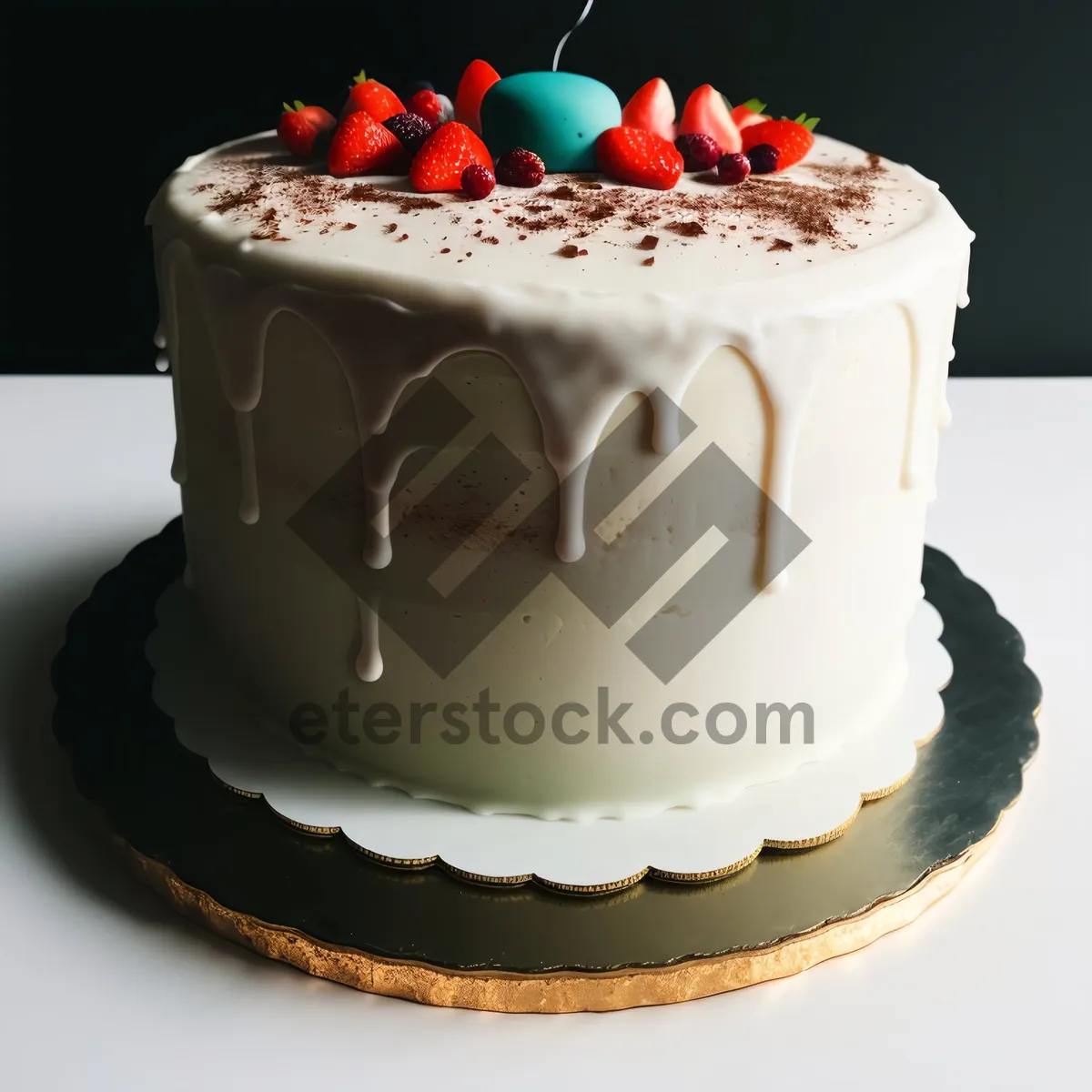 Picture of Delicious Strawberry Vanilla Cake with Chocolate Icing