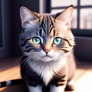Furry Friend: Adorably Curious Gray Tabby Kitten