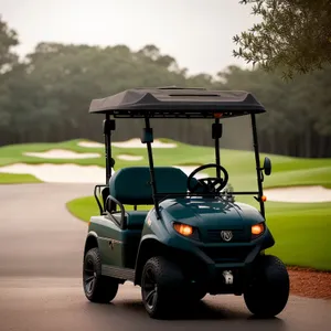 Speedy Golf Cart on Pristine Course