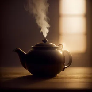 Traditional ceramic teapot for hot herbal drinks.