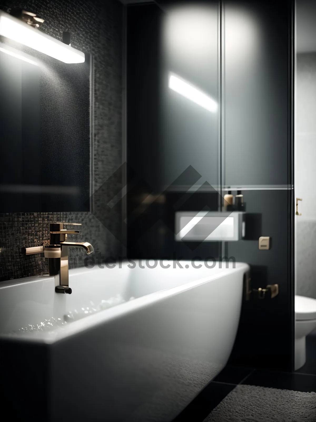 Picture of Modern Luxury Bathroom with Elegant Glass Fixtures