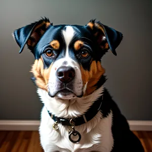 Adorable purebred puppy sitting, looking cute.