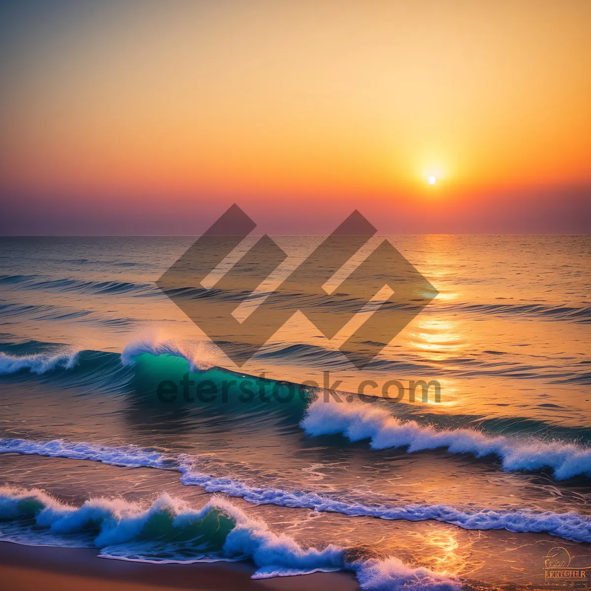 Picture of Serene Sunset Over Coastal Waters