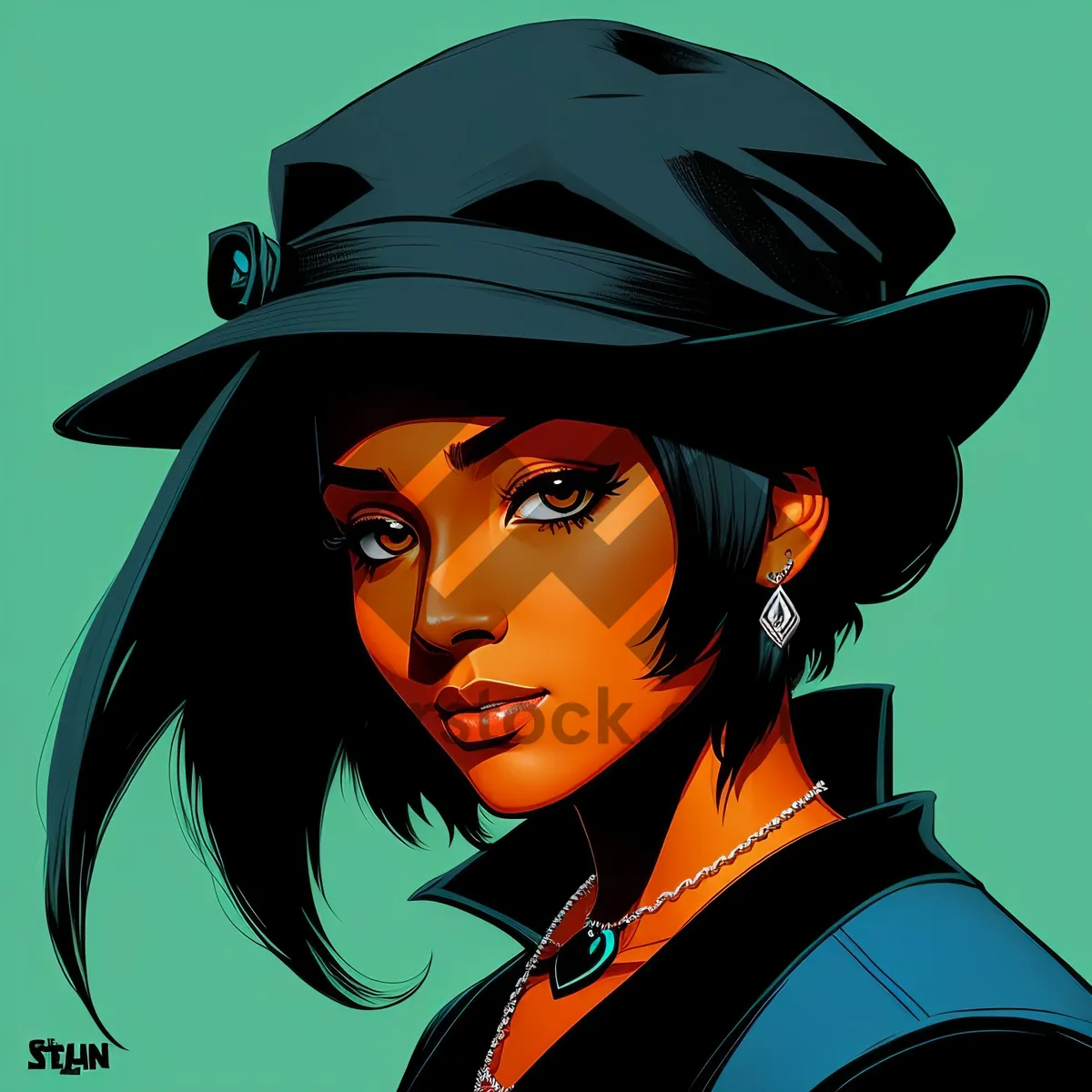 Picture of Seductive DJ Lady Fashion Portrait with Irresistible Hair