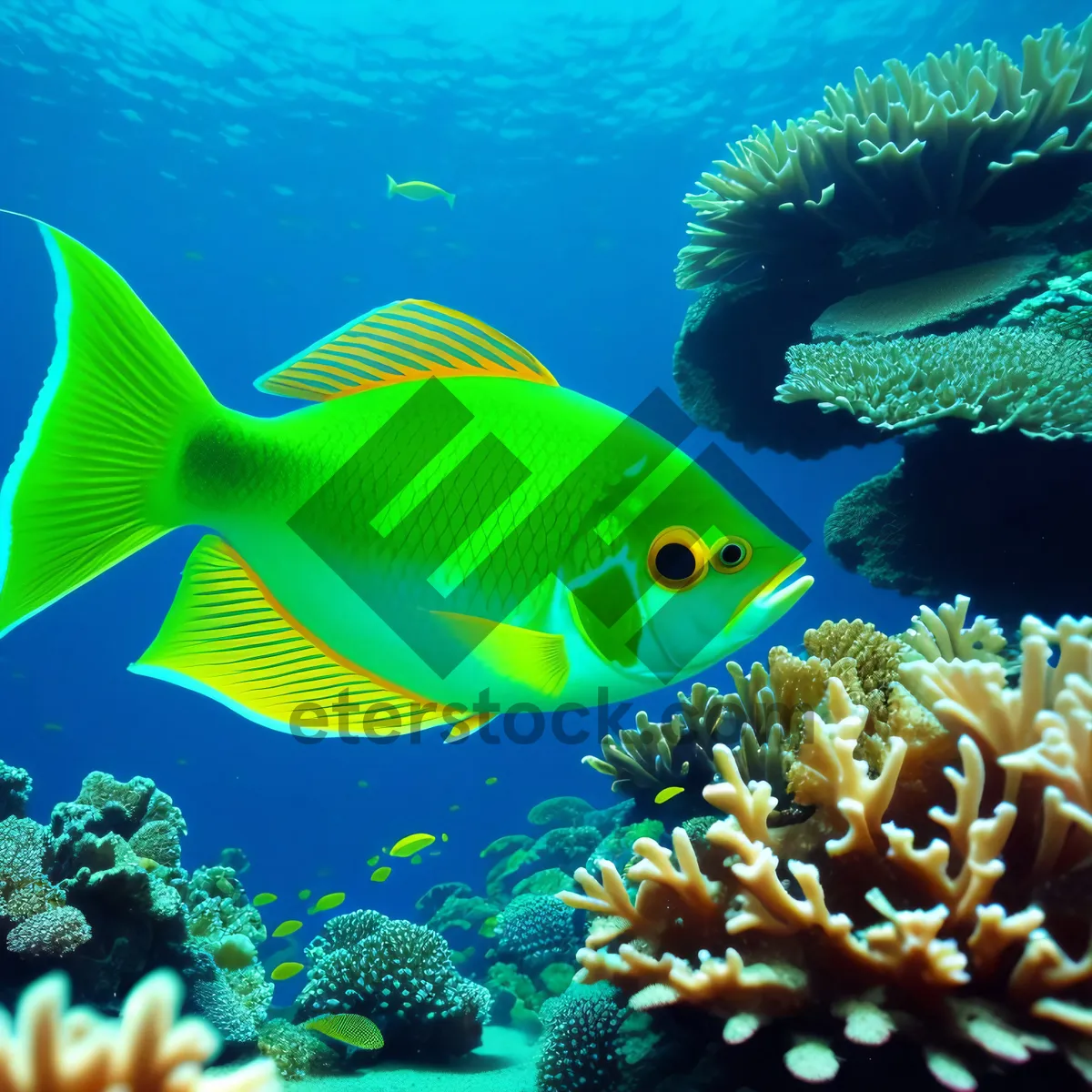 Picture of Vibrant Marine Life in Exotic Coral Reef