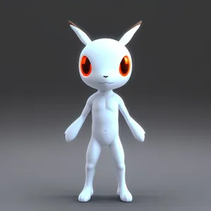 Cartoon Bunny Character 3D Render