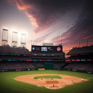 Baseball equipment on lush green field