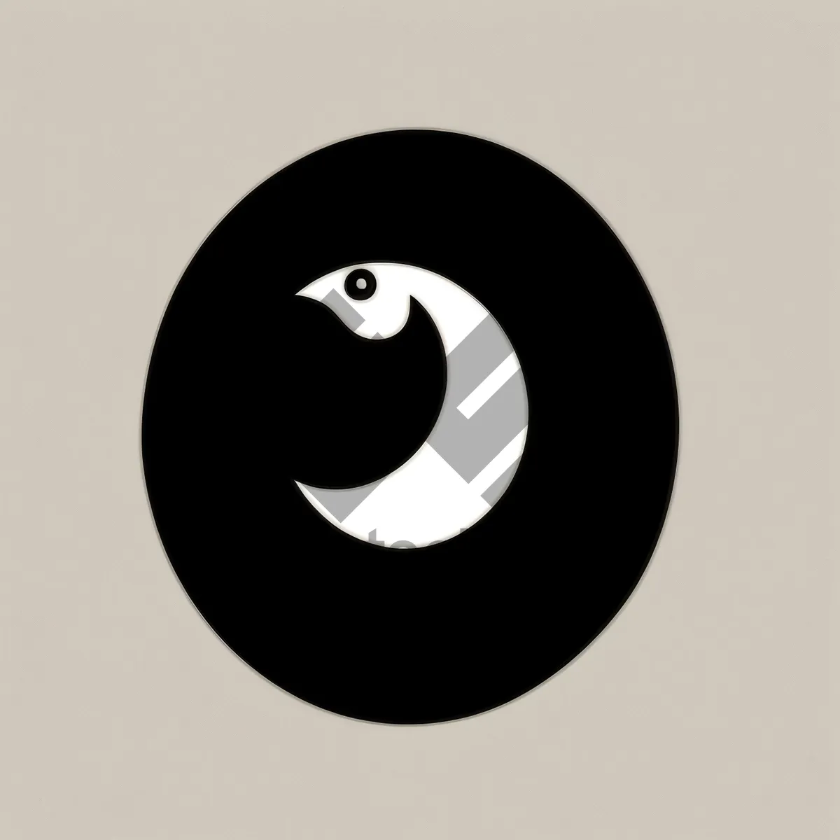 Picture of Sleek Black Reflective Round Button Icon