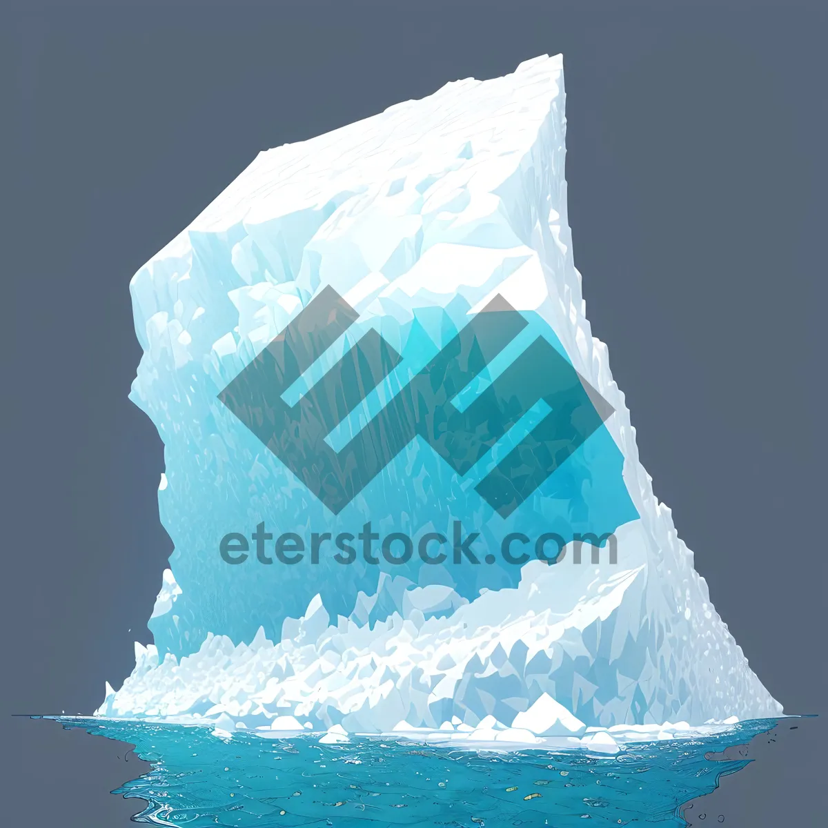 Picture of Frozen Crystal Iceberg in Melting Glacier