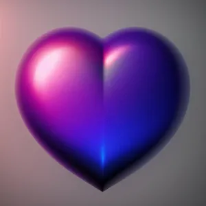Shiny Glass Heart Icon: Colorful Love Button