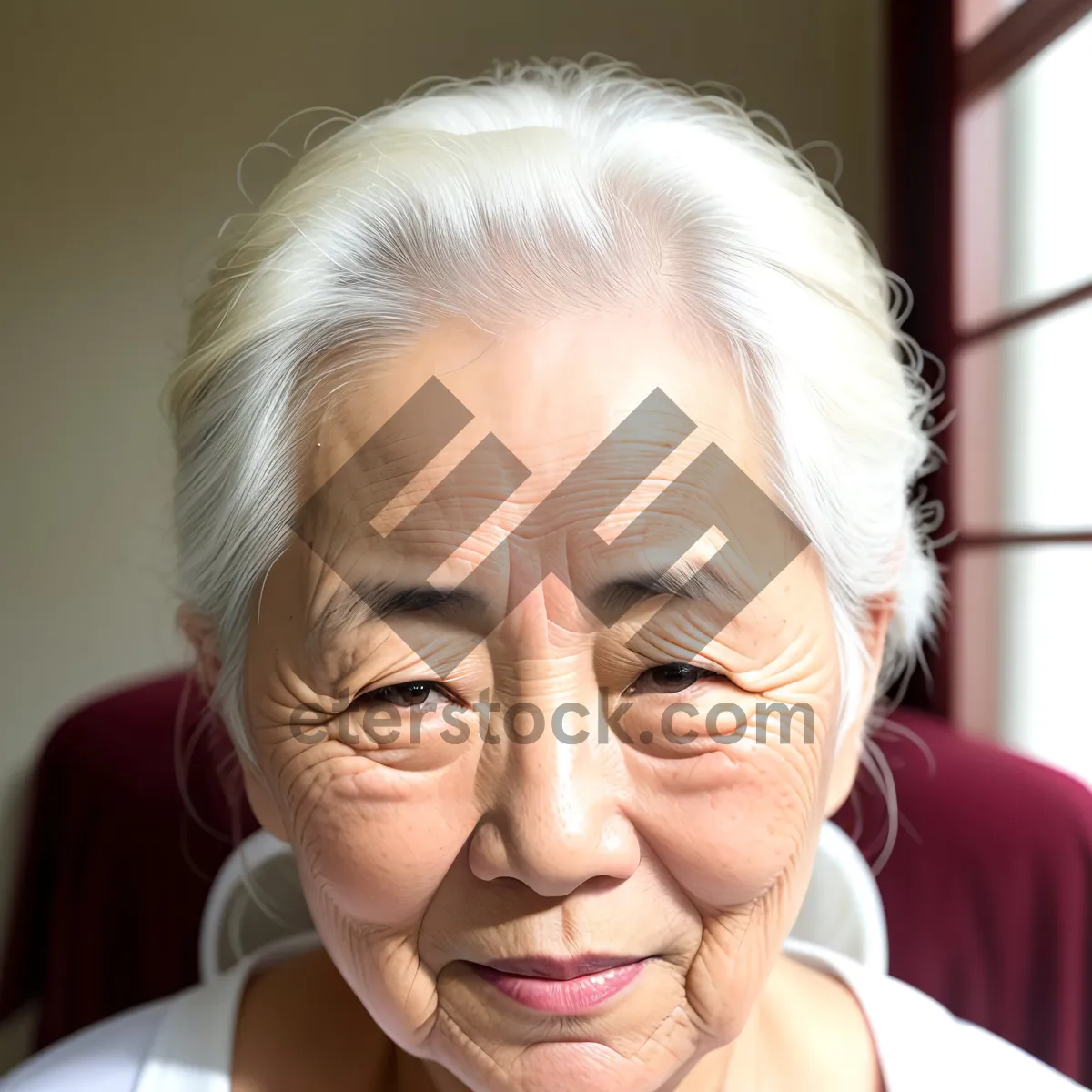 Picture of Blond senior grandma with a happy, smiling face