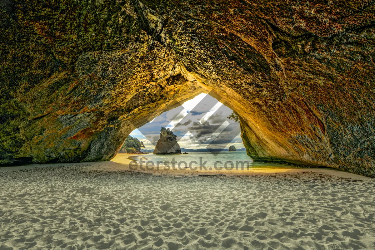 Picture of Mountain Tent by the Shore at Sunset