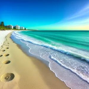 Serene Beachscape: Sunny Paradise by the Turquoise Ocean