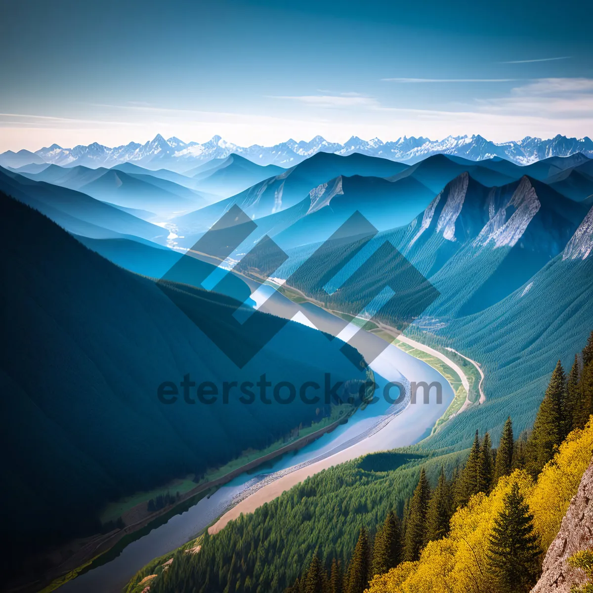 Picture of Serene mountain scape reflecting on tranquil lake