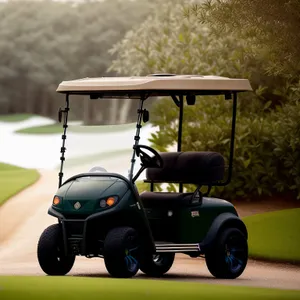 Golf Cart on Green Field