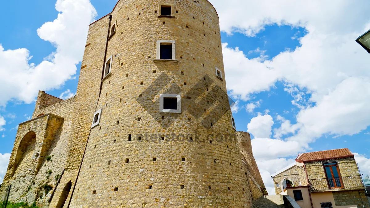 Picture of Ancient Medieval Castle Tower Fortress in Ruins.