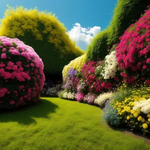 Colorful Hydrangea Bush in Summer Garden.