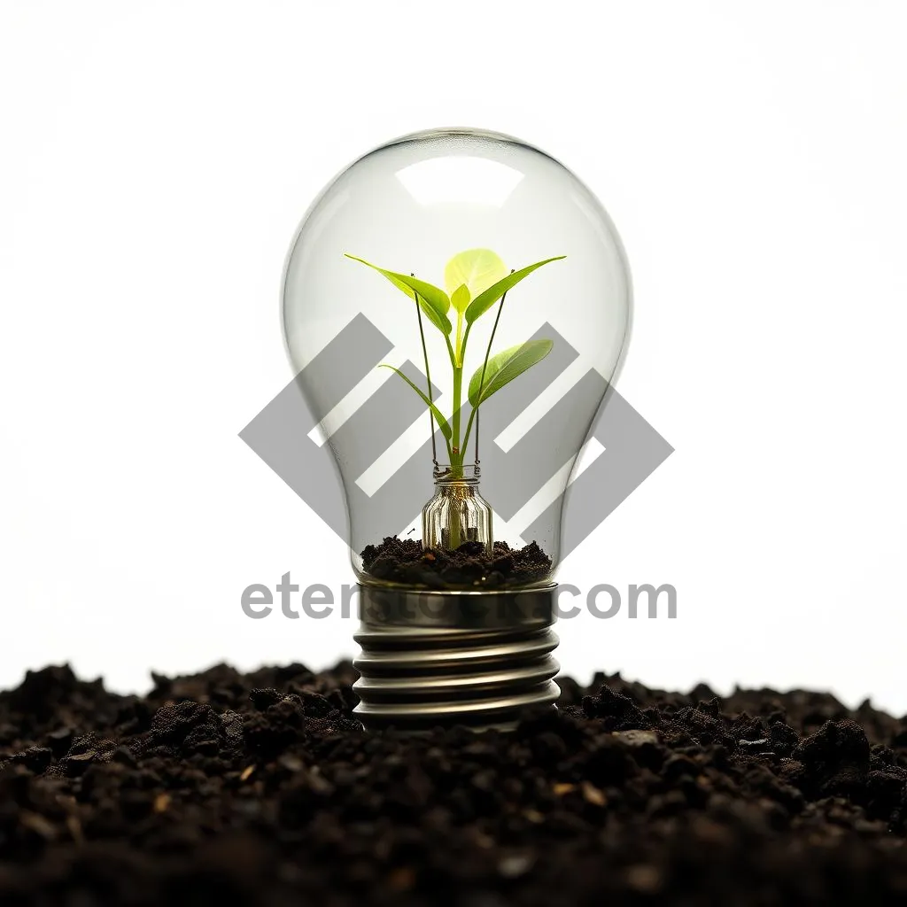 Picture of Bright energy-saving light bulb with glass technology concept.