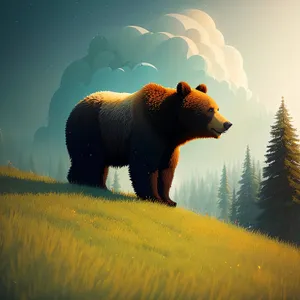 Majestic Brown Bear in Wild Habitat