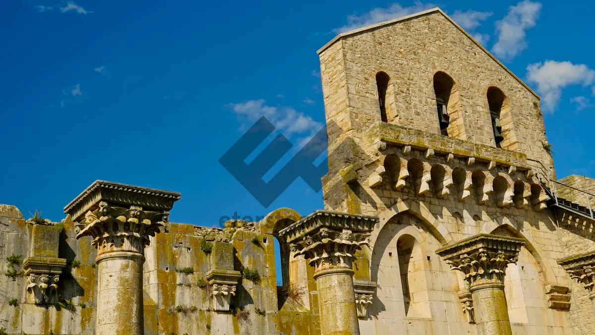 Picture of Medieval Cathedral Tower in Historic City Landmark