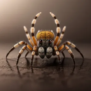 Black and Gold Barn Spider Close-Up