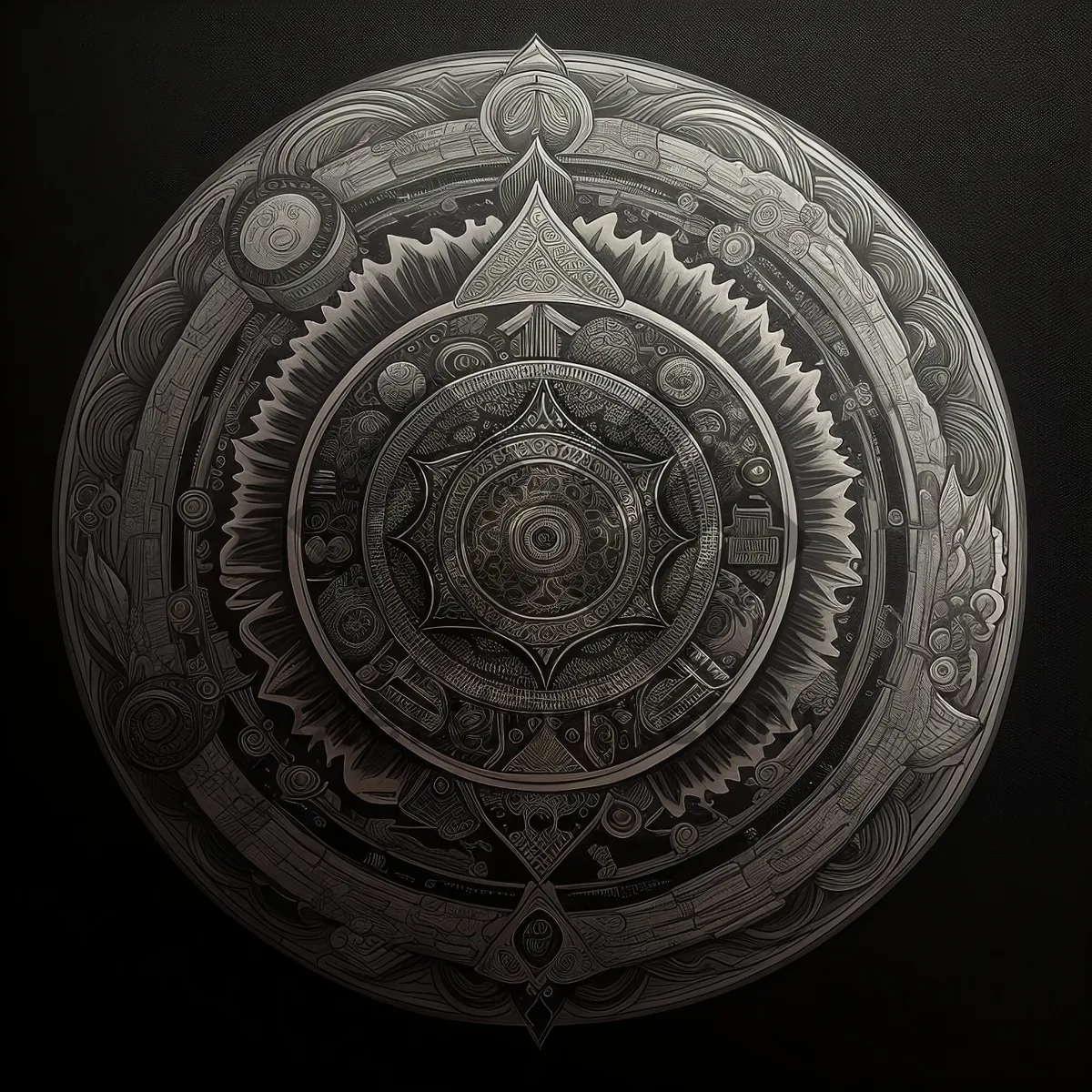 Picture of Shield Currency Design with Arabesque Instrument and Armor