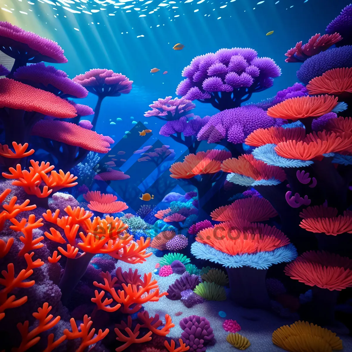 Picture of Colorful Coral Reef Life Underwater