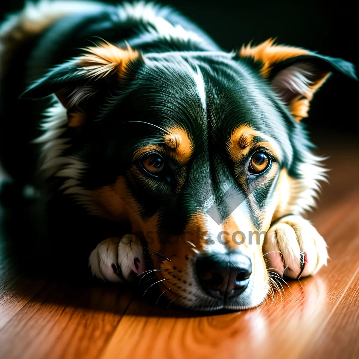 Picture of Adorable Brown Border Collie Puppy Portrait