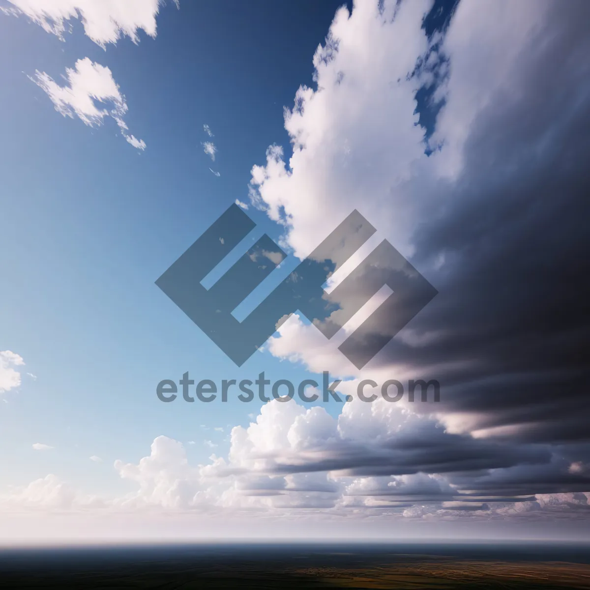 Picture of Idyllic Summer Skies Amidst Puffy Clouds