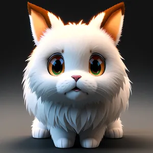 Adorable white fluffy cat with mesmerizing eyes