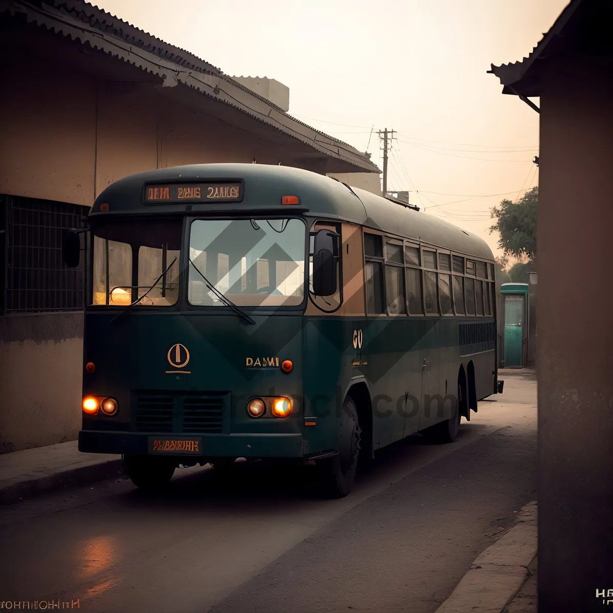 Picture of Urban Shuttle Bus on City Street