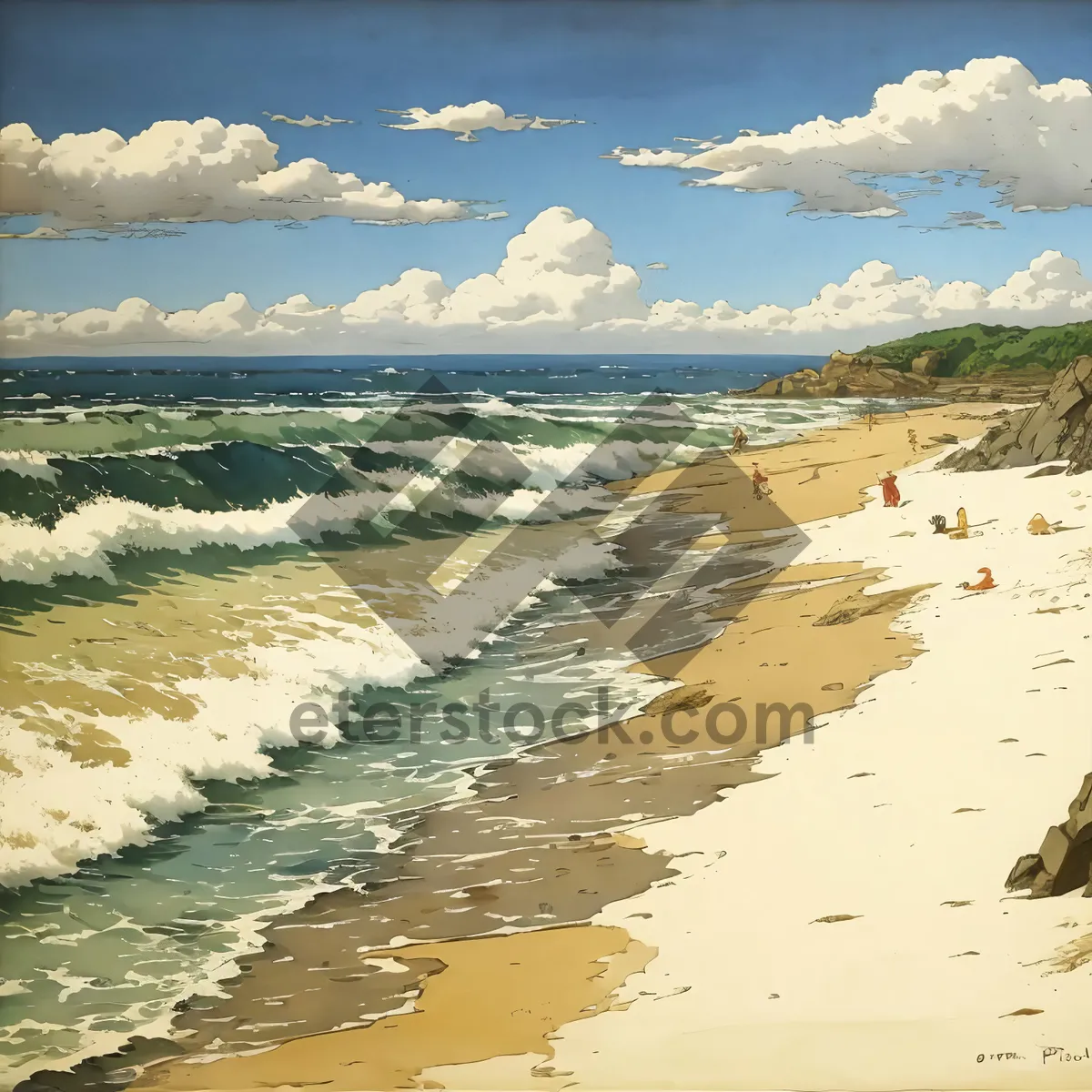 Picture of Serene Beachscape with Azure Waters and Sandy Shore