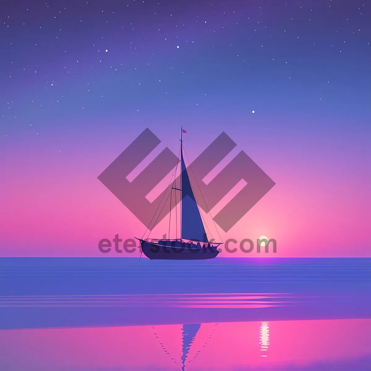 Picture of Serene Sunset Voyage on the Ocean