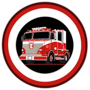 FireStation Icon: Round, Shiny Web Symbol