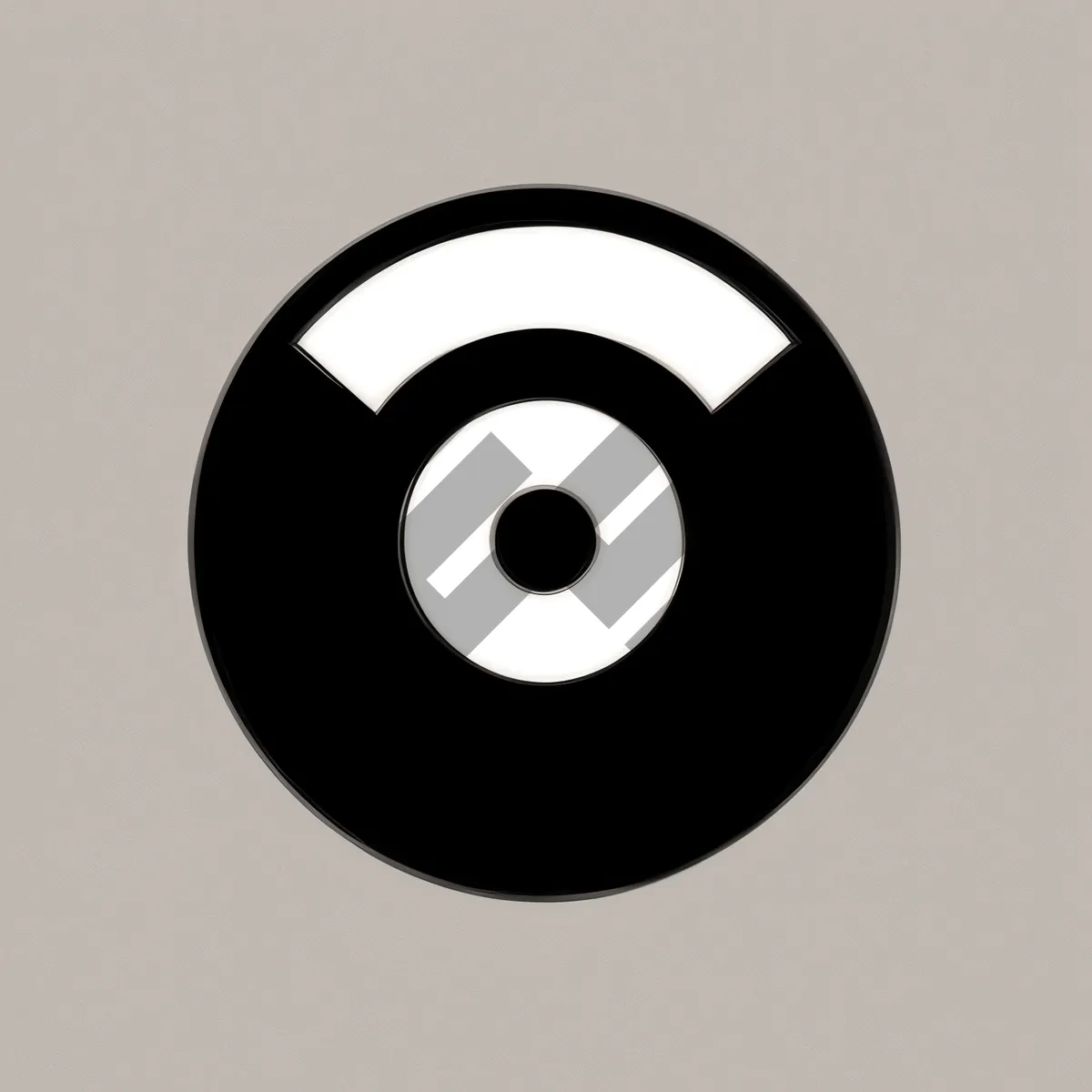 Picture of Shiny Black Music Circle Icon with Reflection Disk