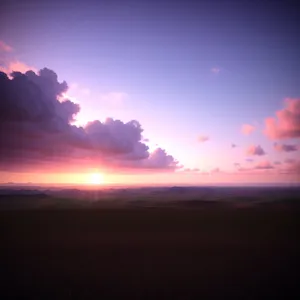 Dusk Horizon: Majestic Sunset Sky with Vibrant Lighting