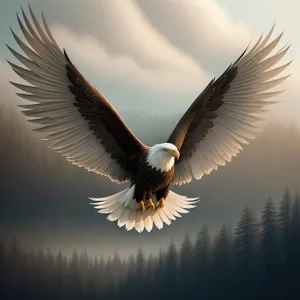 Free Soaring Eagle in the Wild Sky