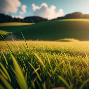 Golden Wheat Field Under Clear Blue Sky