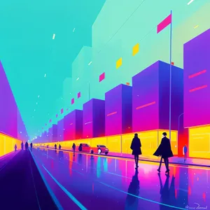 Vibrant Futuristic Digital Art Wallpaper