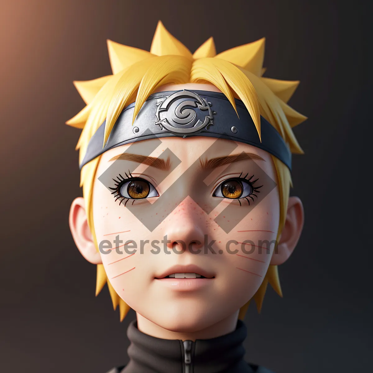 Picture of Stylish Close-Up: Beautiful Cartoon-style Fashion Portrait