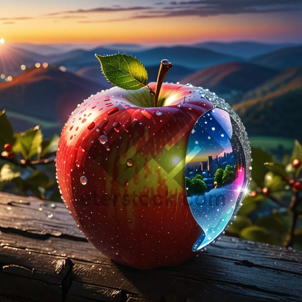 Picture of Healthy and Delicious Red Apple for Festive Eating
