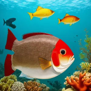 Colorful Coral Reef Fish Swimming in Sunlit Waters