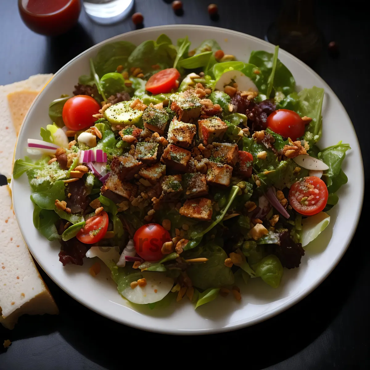 Picture of Fresh and Healthy Vegetarian Chickpea Salad Dish