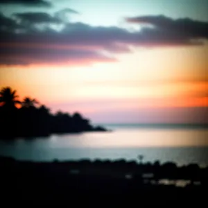Glorious Sunset over Serene Ocean