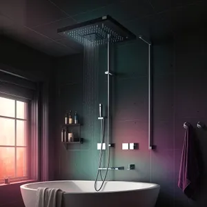 Modern bathroom with sleek furniture and luxurious decor