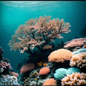 Vibrant Coral Reef Teeming with Colorful Life
