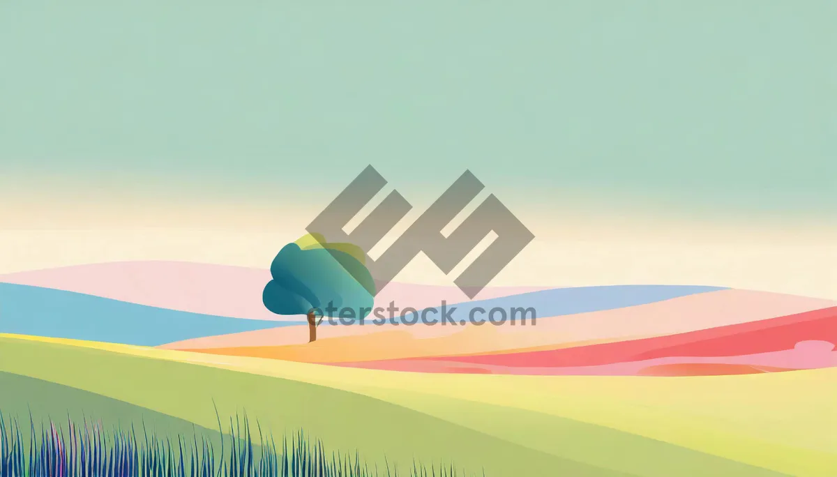 Picture of Colorful Summer Sky Landscape with Farm Fields